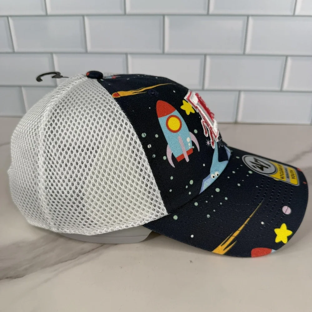 Durham Bulls Hat Cap Snap Back Youth Navy White Baseball Space Dino 47 Clean Up